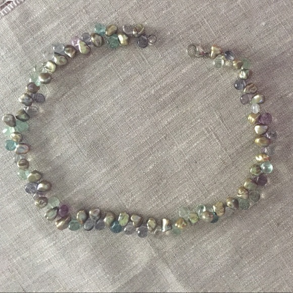 NWT Honora Keshi Pearl & Crystal Choker Necklace - Picture 2 of 3